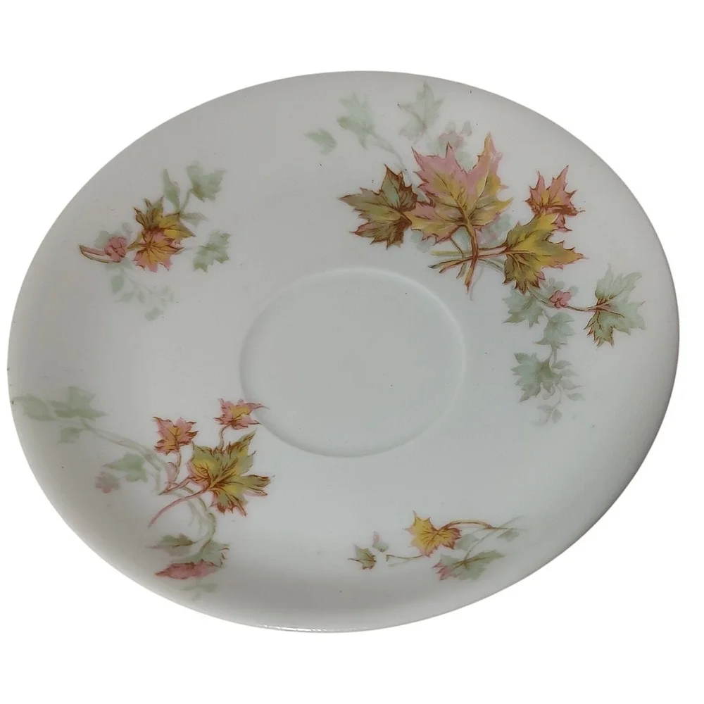 Antique Limoges Haviland Saucer France Maple‎ Leaf Fall Multicolor 5.5 Inches